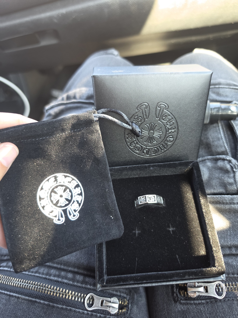 Chrome Hearts Black Sterling Silver Band Ring - Black